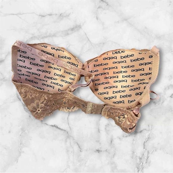 Bebe Elegant Lace push up Women's Bra - Cream 36D #002 - Picture 3 of 3